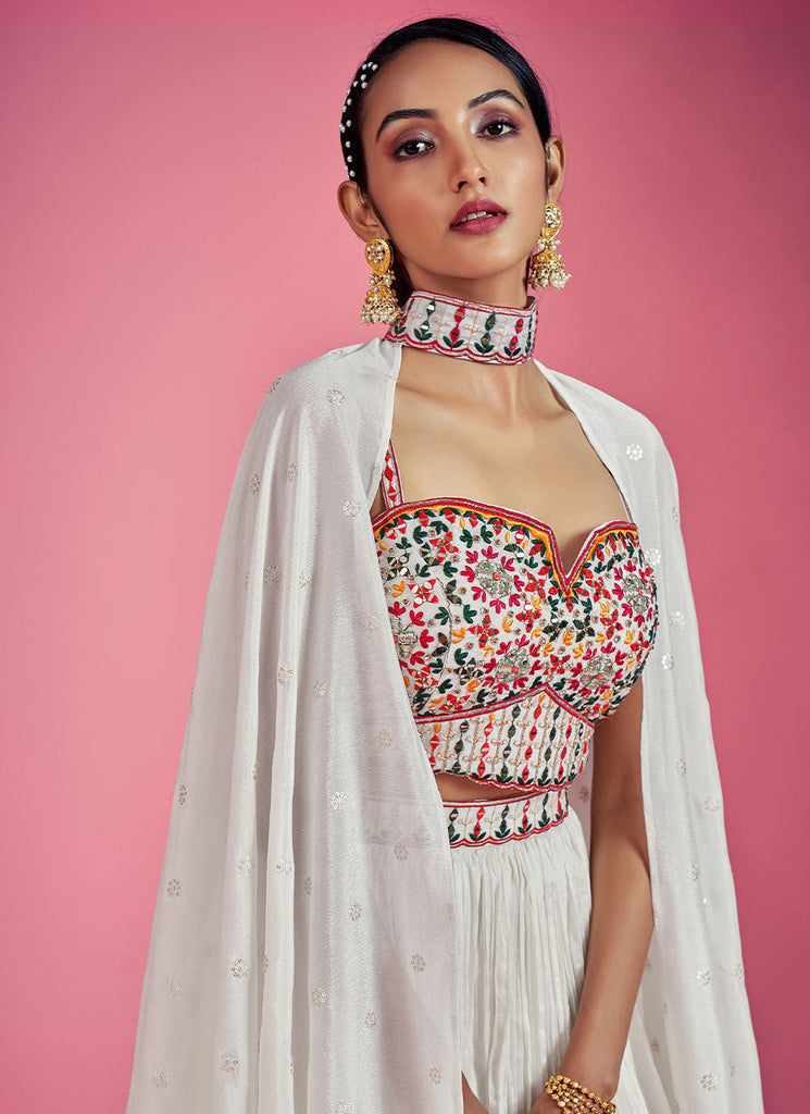 Engagement Wear Multi Design Off White Lehenga Choli – vastracloth