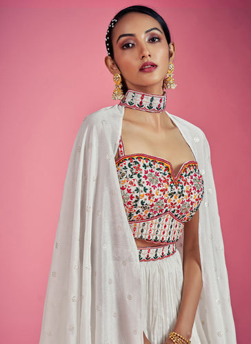 White Mirror Engagement Readymade Lehenga Clothsvilla