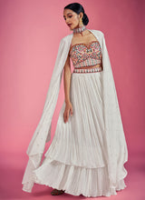 Load image into Gallery viewer, White Mirror Engagement Readymade Lehenga Clothsvilla