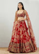 Load image into Gallery viewer, Red Georgette Printed Lehenga choli with heavy sequence work ClothsVilla