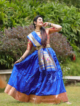Load image into Gallery viewer, Blue Color Zari weaving Work Jacquard Pethani Lehenga Choli Clothsvilla