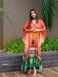 Load image into Gallery viewer, Multi Color Bandhej Digital Print Pure Gaji Silk Kaftan Clothsvilla