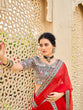Load image into Gallery viewer, Red Color Thread And Sequins Embroidery Border Georgette Saree Clothsvilla