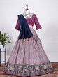 Load image into Gallery viewer, Wine Color Printed With Foil Cotton Lehenga Clothsvilla