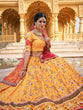 Load image into Gallery viewer, Yellow Color Printed Vaishali Silk Lehenga Choli Set Clothsvilla