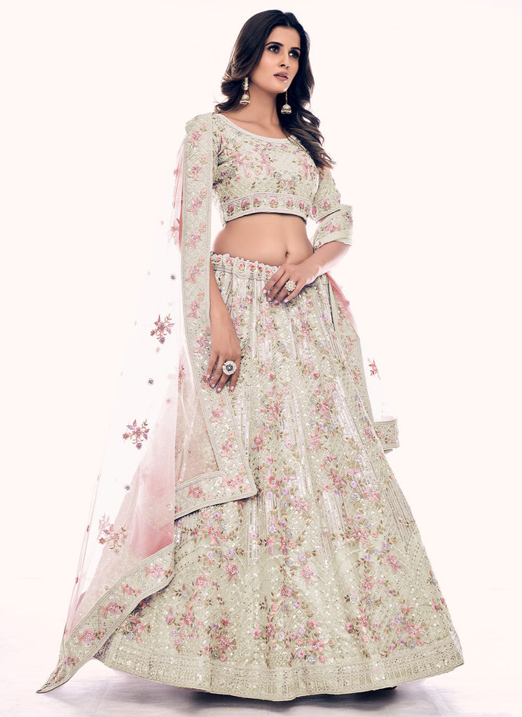 Net A Line Lehenga Choli Clothsvilla