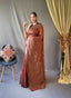 Cotton Copper Floral Woven Saree Dark Brown Clothsvilla