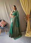 Cotton Copper Floral Woven Saree Dark Green Clothsvilla