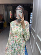 Load image into Gallery viewer, Cream Color Floral Printed Chiffon Naira Cut Kurti Clothsvilla