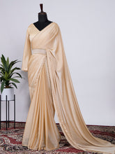 Load image into Gallery viewer, Cream Color Rangoli Silk Material Saree Clothsvilla