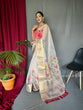 Load image into Gallery viewer, Organza Digital Floral Printed Saree Grey Goose Clothsvilla