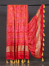 Load image into Gallery viewer, Crimson Color Pure Gaji Silk Bandhani Printed Dupatta With Tassels Clothsvilla