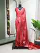 Load image into Gallery viewer, Crimson Color Printed With Zari Border Dola Silk Saree Clothsvilla