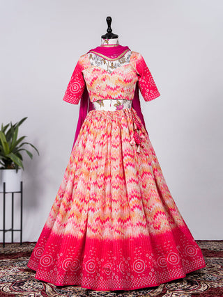 Multi Color Crochet Sequins Embroidery Work Chinon Lehenga Choli Clothsvilla