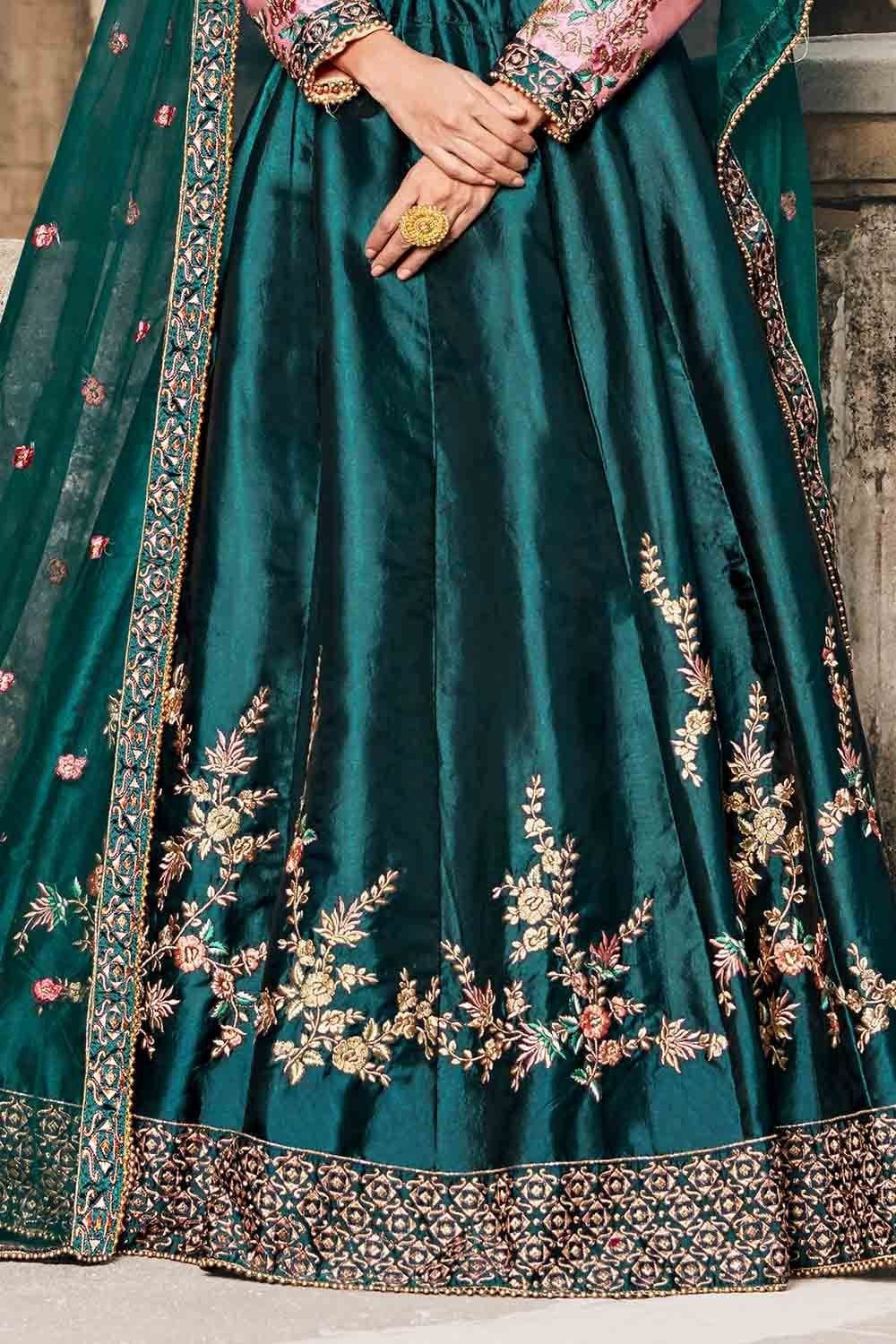 Dark Viridian Green Designer Lehenga Choli Clothsvilla