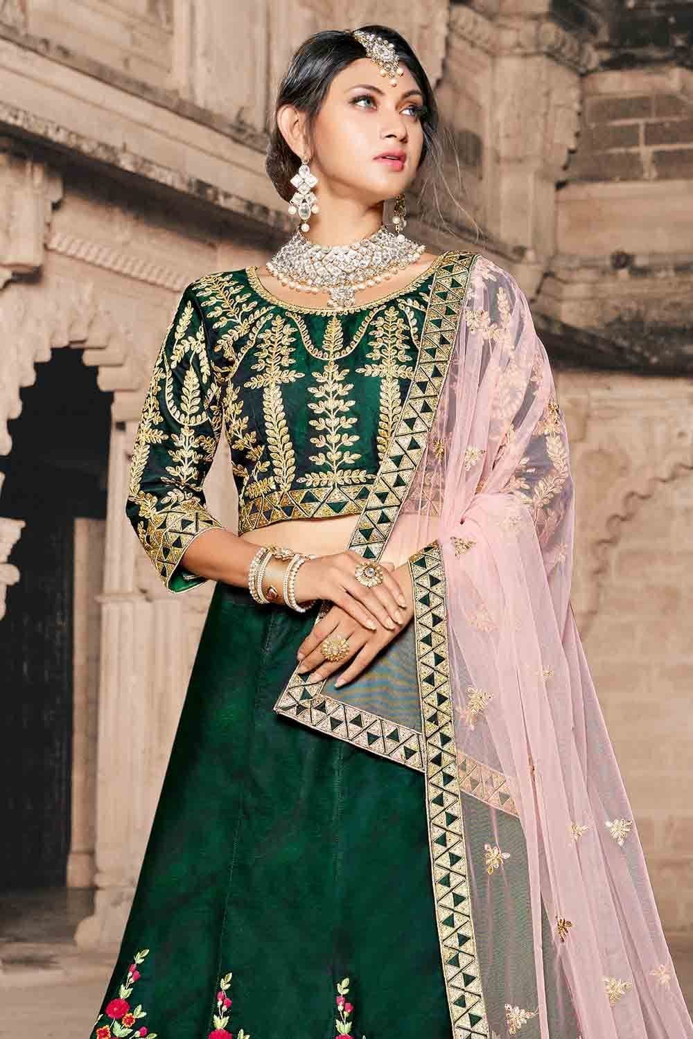Hunter Green Designer Lehenga Choli Secondary image