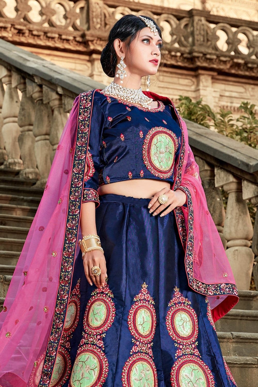Indigo Blue Designer Lehenga Choli Clothsvilla