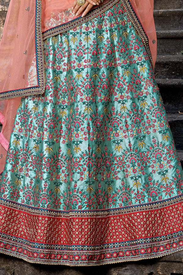 Maya Blue Designer Lehenga Choli Clothsvilla