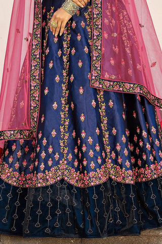 Midnight Blue Designer Lehenga Choli Clothsvilla