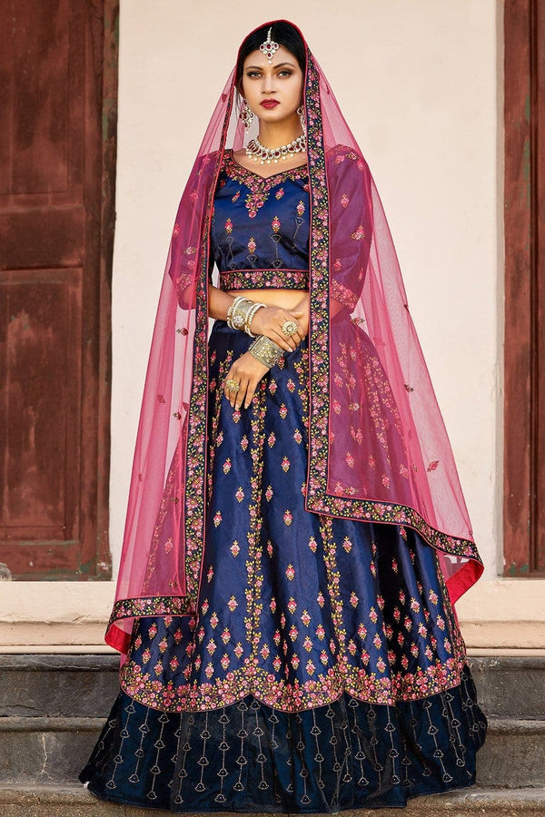 Midnight Blue Designer Lehenga Choli Clothsvilla
