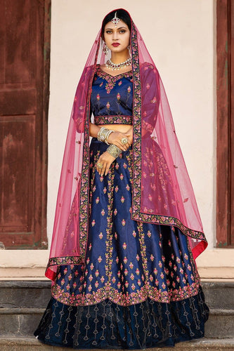 Midnight Blue Designer Lehenga Choli Clothsvilla