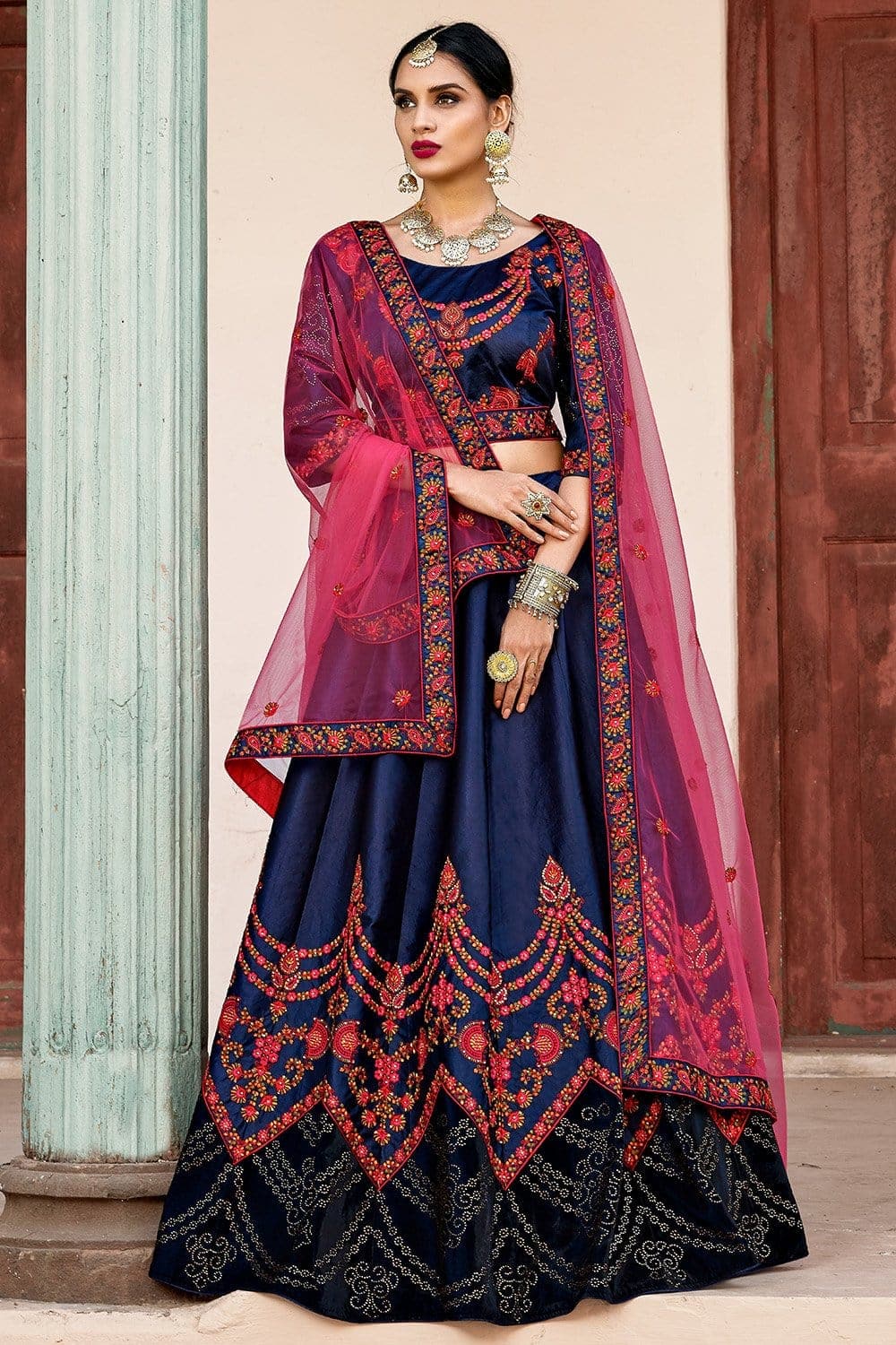 Ultramarine Blue Designer Lehenga Choli Clothsvilla