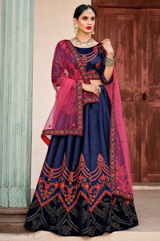 Ultramarine Blue Designer Lehenga Choli Clothsvilla