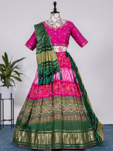 Load image into Gallery viewer, Pink Color Bandhej Digital Print Pure Gaji Silk Chaniya Choli Clothsvilla