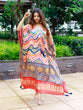 Load image into Gallery viewer, Multi Color Digital bandhej Printed Pure Gaji Silk Kaftan Clothsvilla