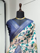 Load image into Gallery viewer, Navy Blue Color Printed With Zari Border Dola Silk Saree Clothsvilla