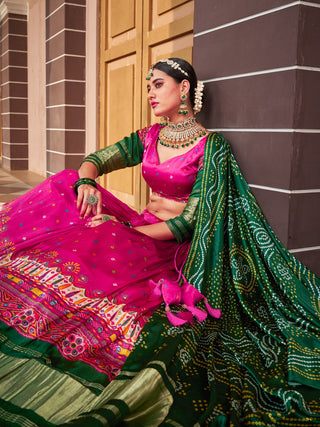 Pink Color Digital Printed Pure Gaji Silk Lehenga Choli Clothsvilla
