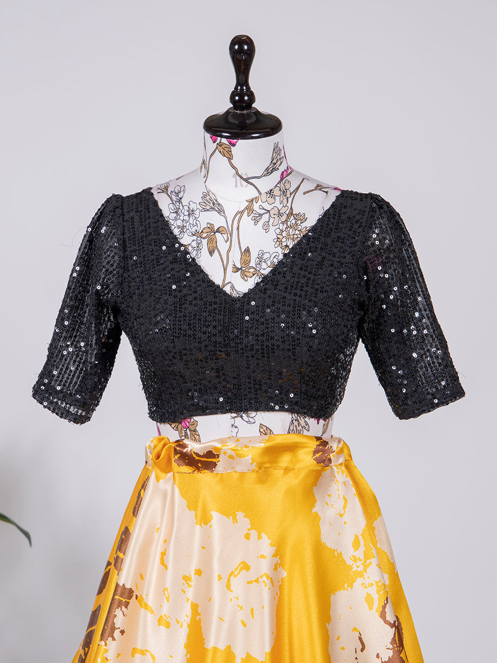 Yellow Color Printed Digital Satin Silk Lehenga Choli Clothsvilla