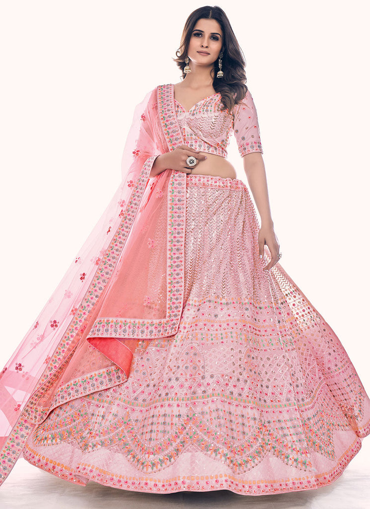 Buy Multicolor zigzag printed design wedding lehenga choli at fealdeal.com