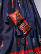 Load image into Gallery viewer, Navy Blue Color Haydrabadi Patola Printed &amp; Foil Work Dola Silk Lehenga Clothsvilla
