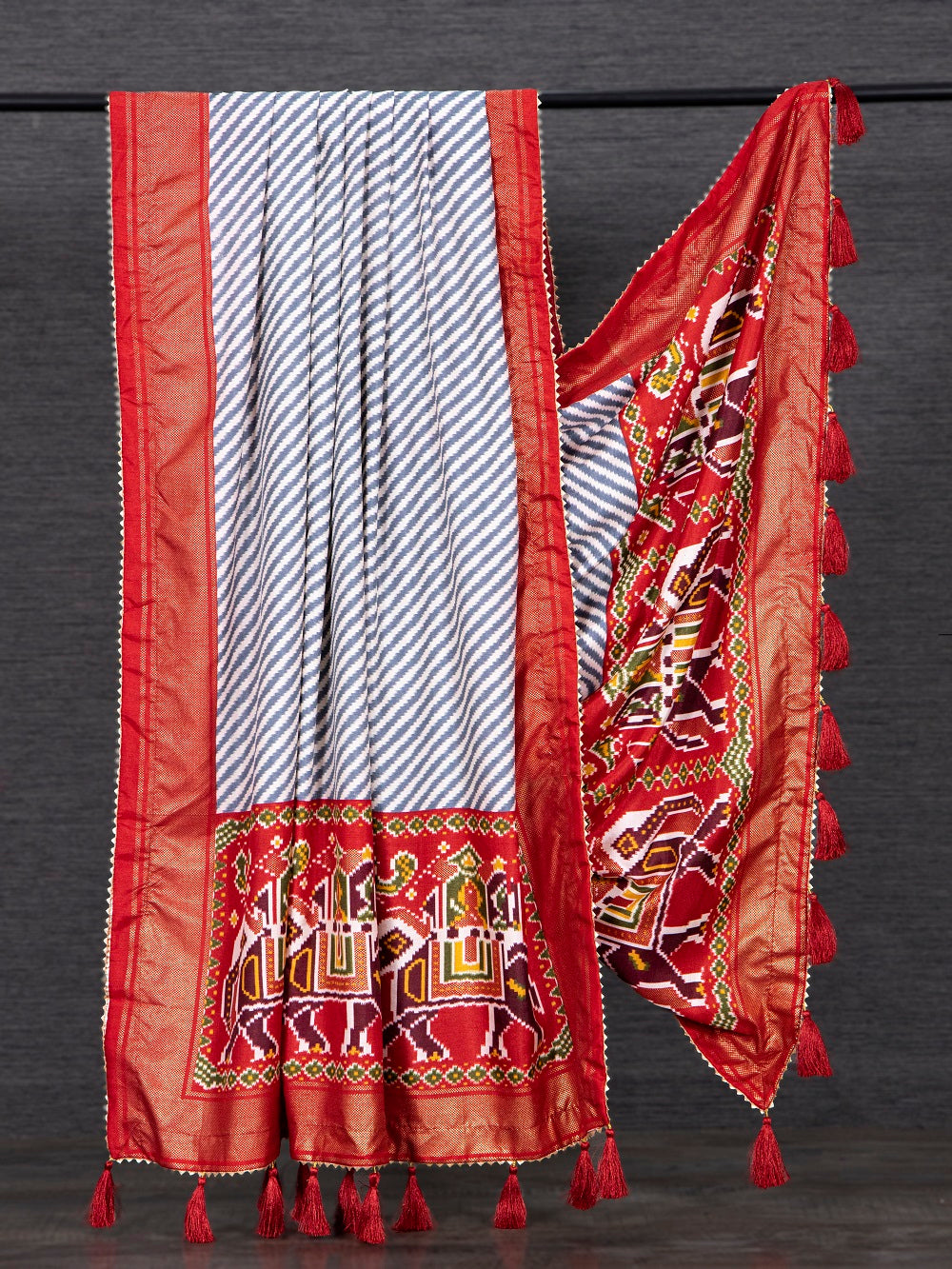 Light Red Color Digital Floral Printed Dola Silk Dupatta Clothsvilla