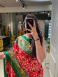 Load image into Gallery viewer, Red Color Patola Paithani Printed with Foil Work Dola Silk Saree Clothsvilla