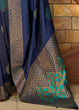 Load image into Gallery viewer, Navy Blue Silk Saree with Zari Border Clothsvilla