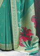 Load image into Gallery viewer, Green Silk Saree with Golden Zari Border Clothsvilla