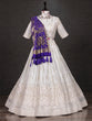 Load image into Gallery viewer, White Color Sequins And Thread Work Georgette Lehenga Choli Clothsvilla