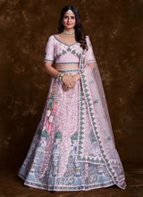 Load image into Gallery viewer, Enchanting Rose Pink Net Trendy Lehenga Choli Clothsvilla