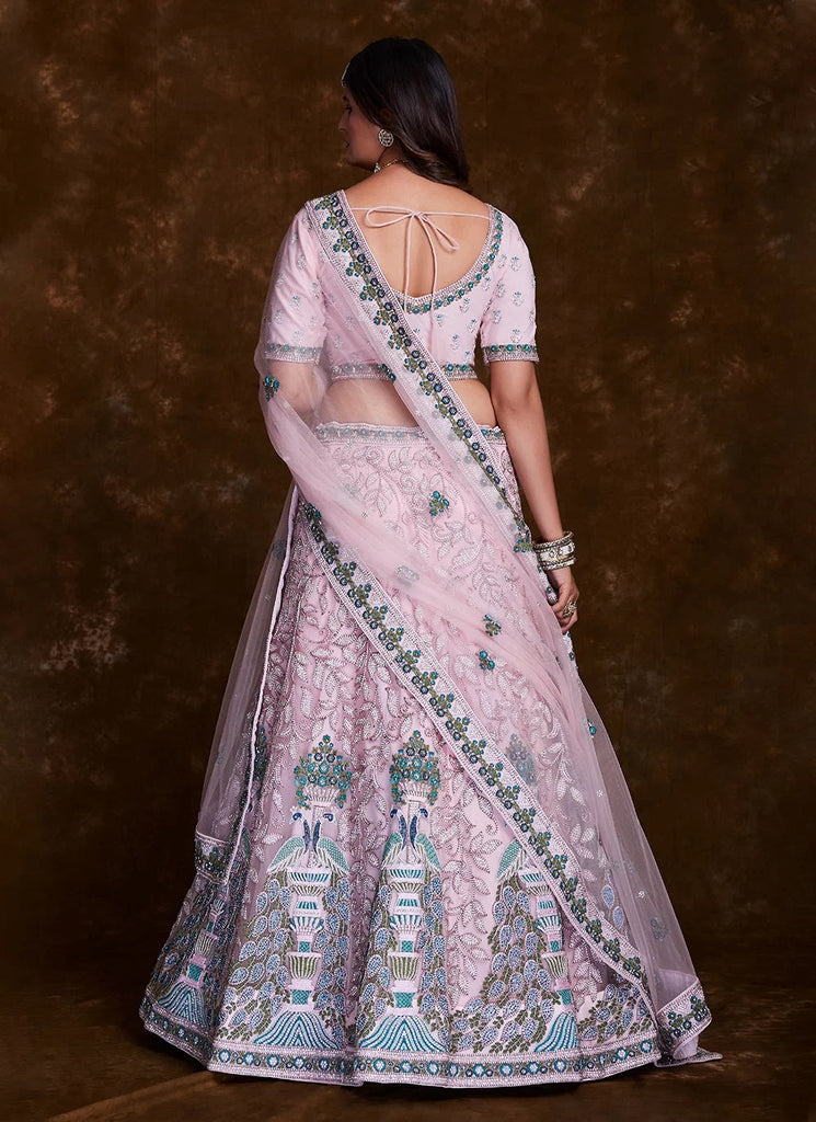 Enchanting Rose Pink Net Trendy Lehenga Choli Clothsvilla