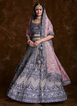 Load image into Gallery viewer, Enchanting Violet Art Silk Lehenga Set with Thread, Zari, Sequins Detailing Clothsvilla