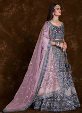Load image into Gallery viewer, Enchanting Violet Art Silk Lehenga Set with Thread, Zari, Sequins Detailing Clothsvilla