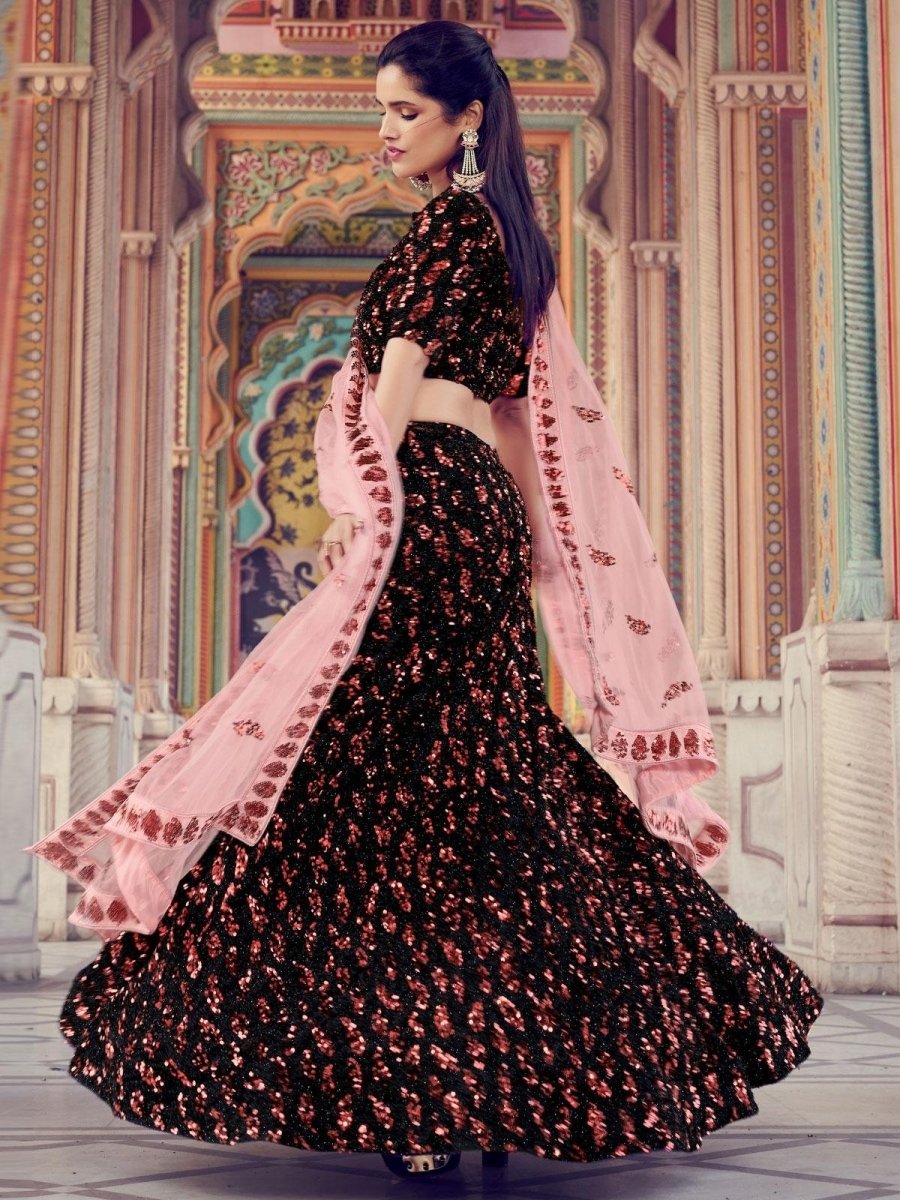 Enthralling Black Partywear Lehenga Choli Clothsvilla