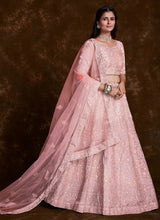 Load image into Gallery viewer, Ethereal Organza Rose Pink Lehenga Choli Clothsvilla