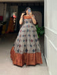Load image into Gallery viewer, Off White Color Print With Zari Patta  Soft Cotton Dress Clothsvilla