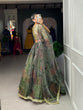 Load image into Gallery viewer, Mehndi Color Printed And Sequins Embroidery Lace Border Organza Lehenga Choli ClothsVilla.com