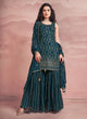Load image into Gallery viewer, Georgette Readymade Suit In Teal Clothsvilla