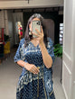 Load image into Gallery viewer, Navy Blue Color Patola Printed Gaji Silk Kaftan ClothsVilla.com