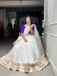 Load image into Gallery viewer, White Color Zari Weaving Work Organza Lehenga Choli ClothsVilla.com